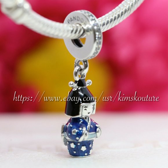Pandora Sterling Silver Charm Japanese Doll in Blue Kimono 798595C01 - Picture 4 of 5